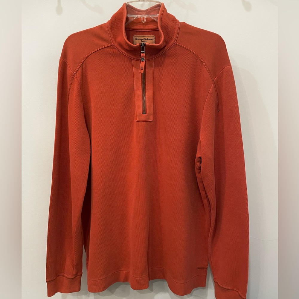 Men’s Tommy Bahama 1/2 Zip Orange Sweater (M)